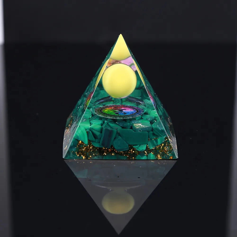 Crystal Stone Orgone Pyramid – Energy Generator with Natural Amethyst & Peridot for Reiki, Chakra & Room Decor - Image 38