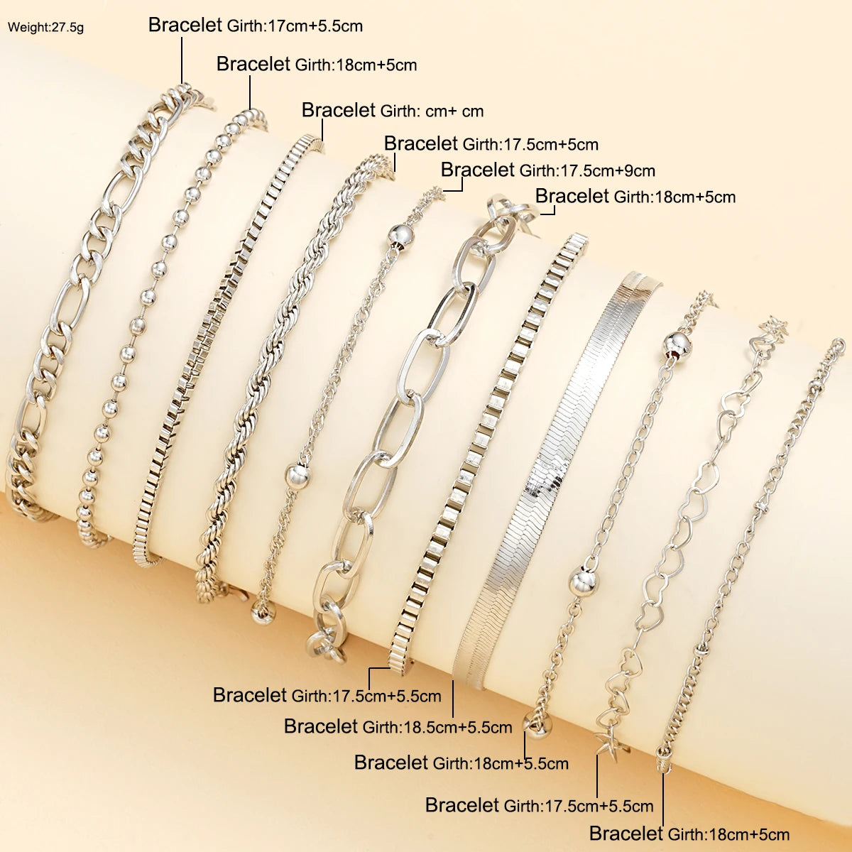 11Pcs/Set Boho Twisted Flat Snake Chain Anklet – Vintage Summer Beach Ankle Bracelet Set for Women - Image 6