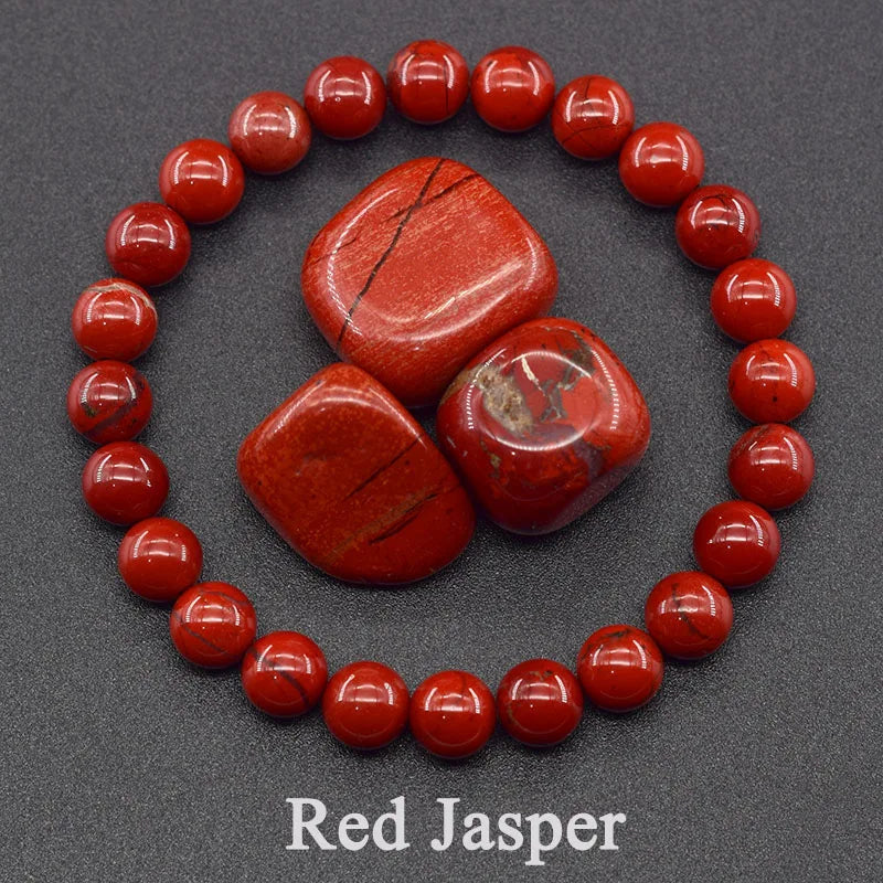 Natural Red Stripe Agate & Carnelian Bead Bracelet – Healing Crystal Jewelry for Men & Women - Image 33