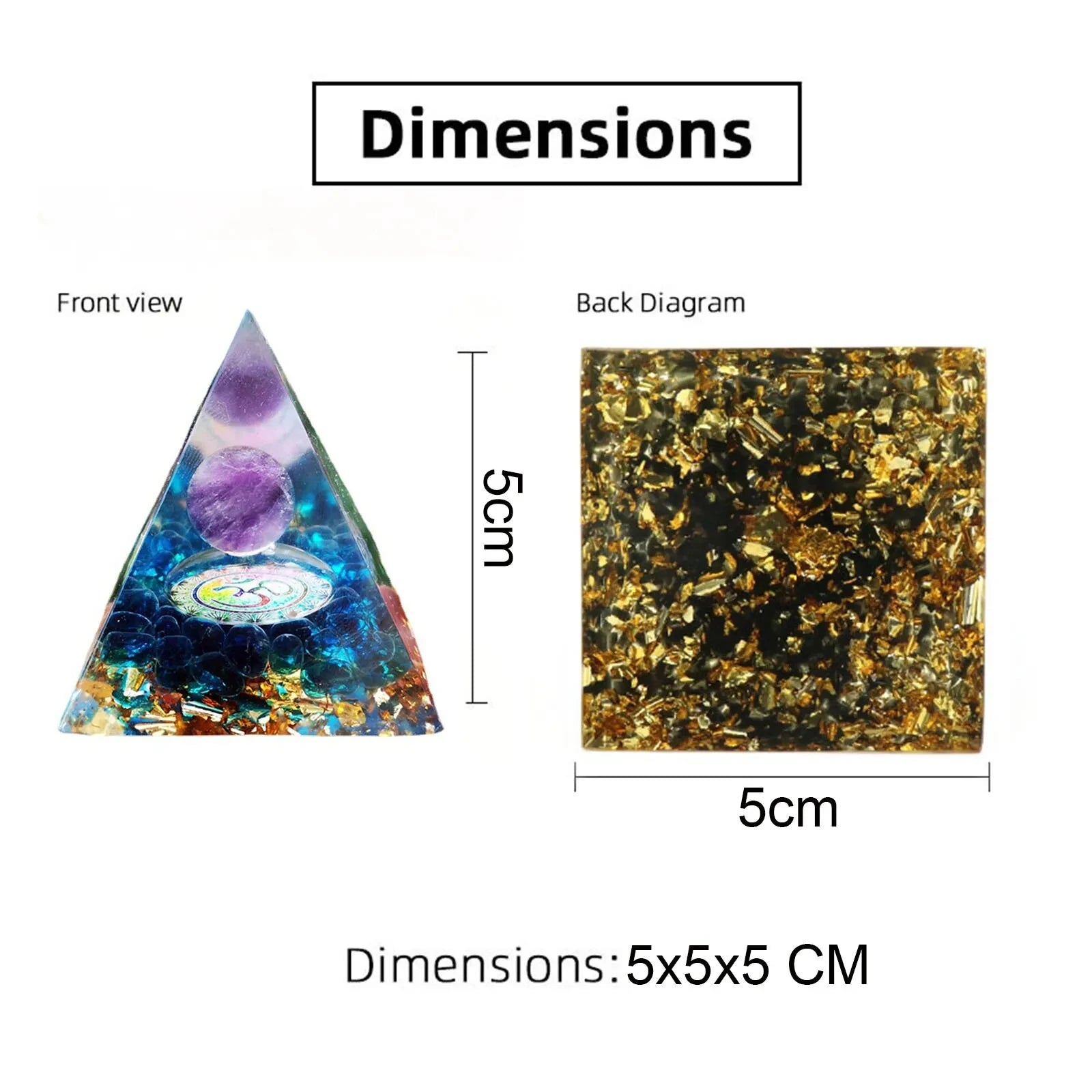 Crystal Stone Orgone Pyramid – Energy Generator with Natural Amethyst & Peridot for Reiki, Chakra & Room Decor - Image 6