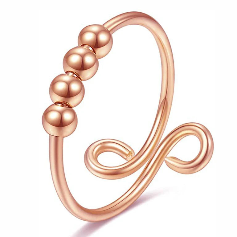 Fashion Anxiety Fidget Rings – Adjustable Stainless Steel Rotatable Bead Rings for Women - Image 21