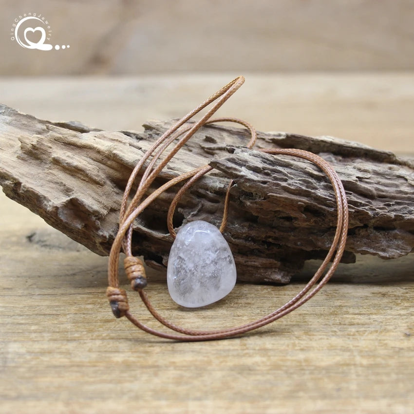 Natural Stone Nugget Pendant Necklace – Healing Crystal Charm Jewelry (Lapis, Amethyst, Tiger Eye, Rose Quartz & More) - Image 13