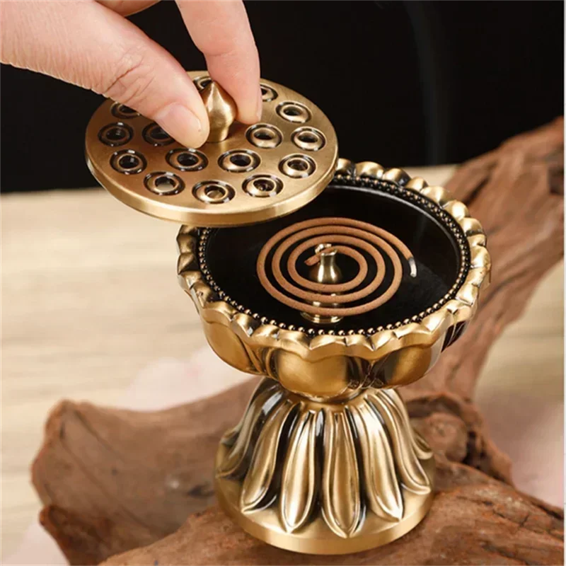 Pure Copper Zen Lotus Incense Burner - Image 2