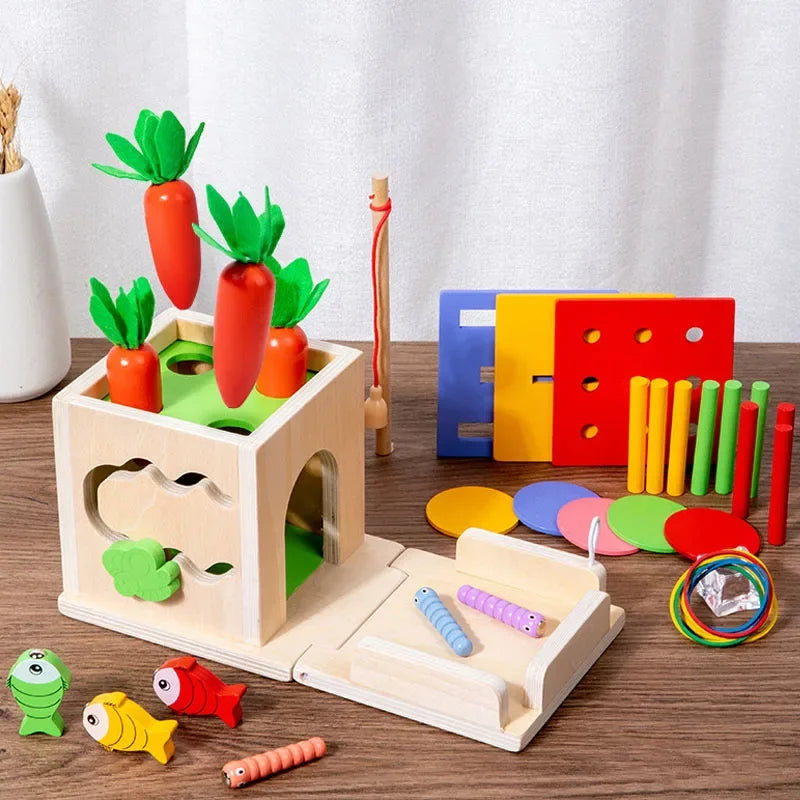 8-in-1 Montessori Permanence Box - Carrot Shape Sorting Toy - Image 5