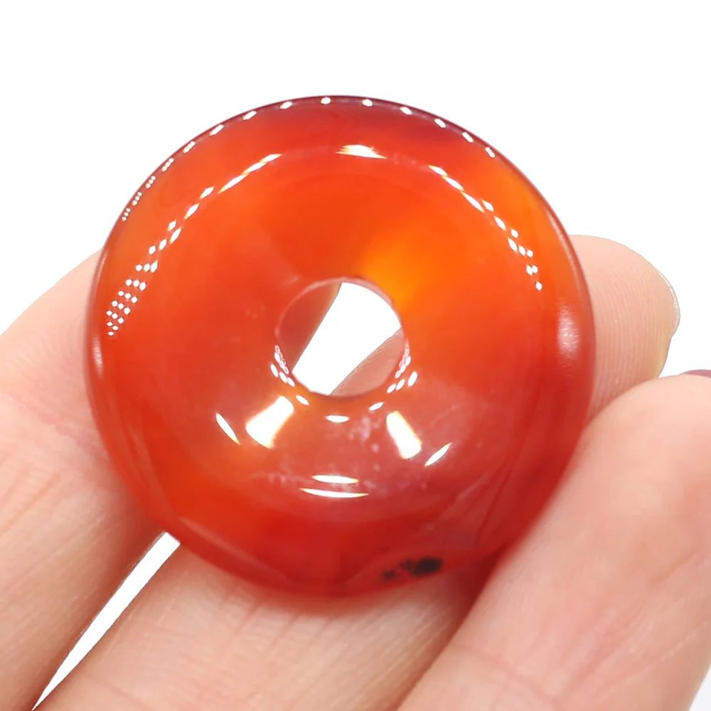 Natural Stone Donut Charms – 30mm Semi-Porous Beads for DIY Jewelry Making - Image 30