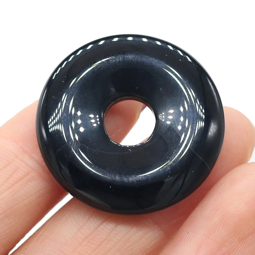 Natural Stone Donut Charms – 30mm Semi-Porous Beads for DIY Jewelry Making - Image 27