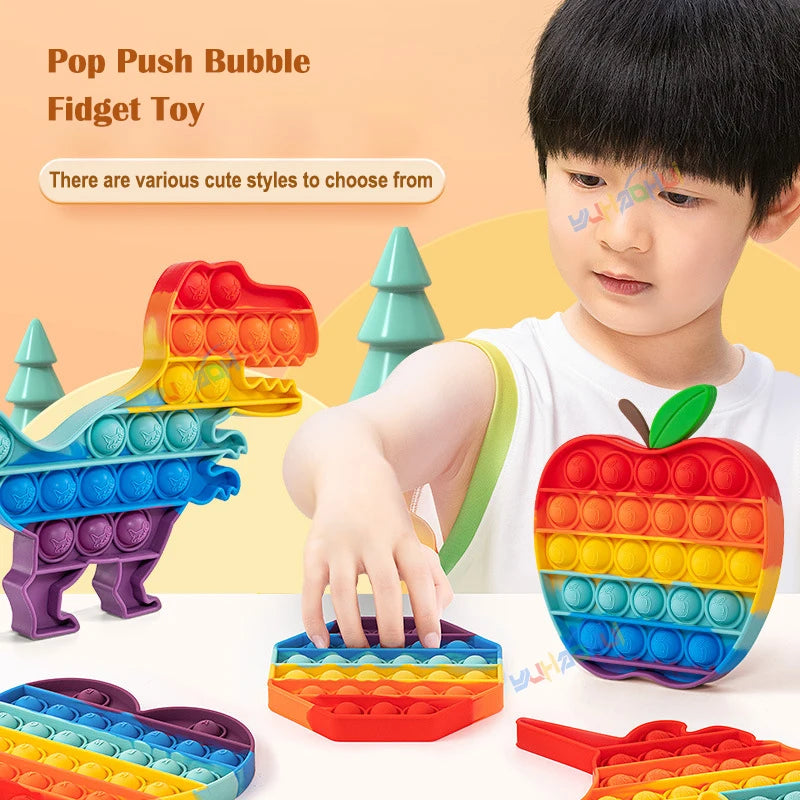 Rainbow Pop Push Bubble Fidget Toy - Image 2