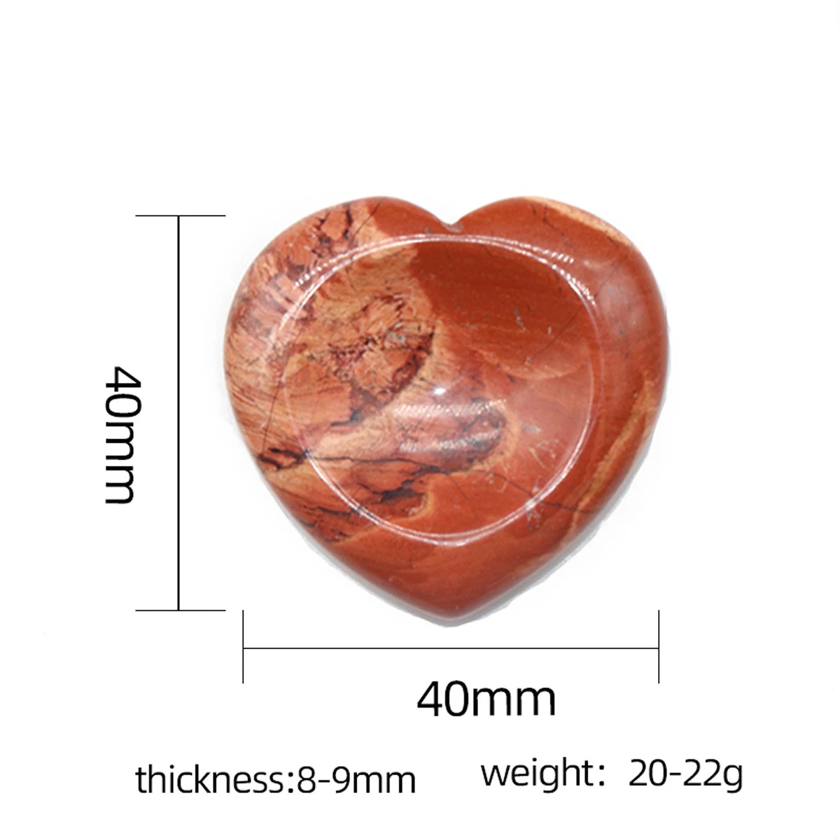 40mm Natural Crystal Heart Worry Stone – Healing Massage Tool & Jewelry Accessory - Image 3