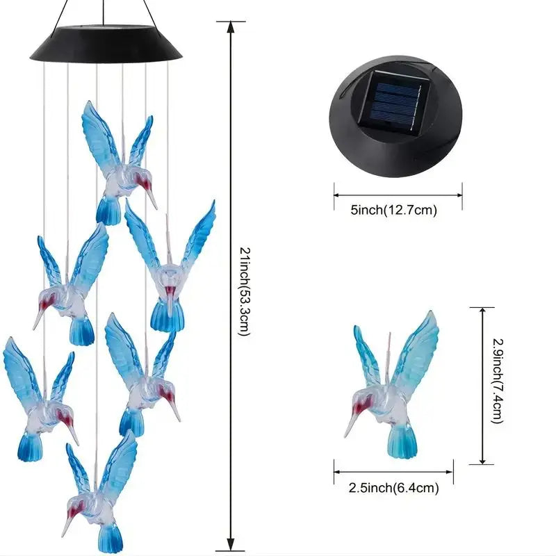 1 Set Blue Wind Chimes with Solar Power - Image 5