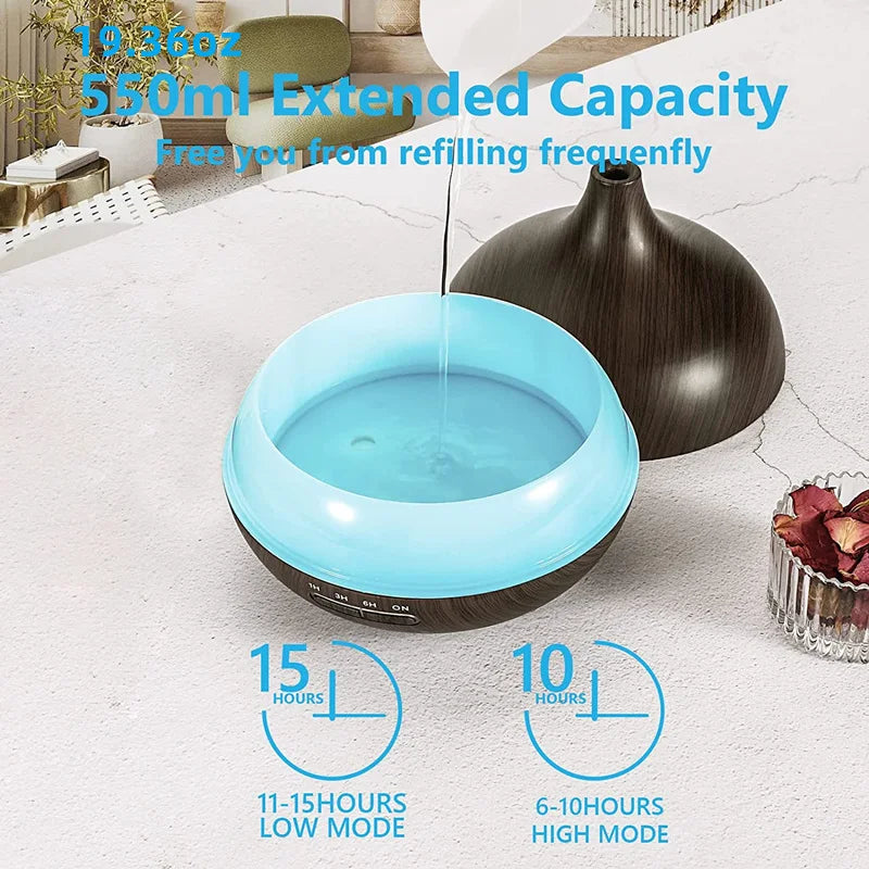 550ml Wood Color USB Aroma Diffuser - Image 3