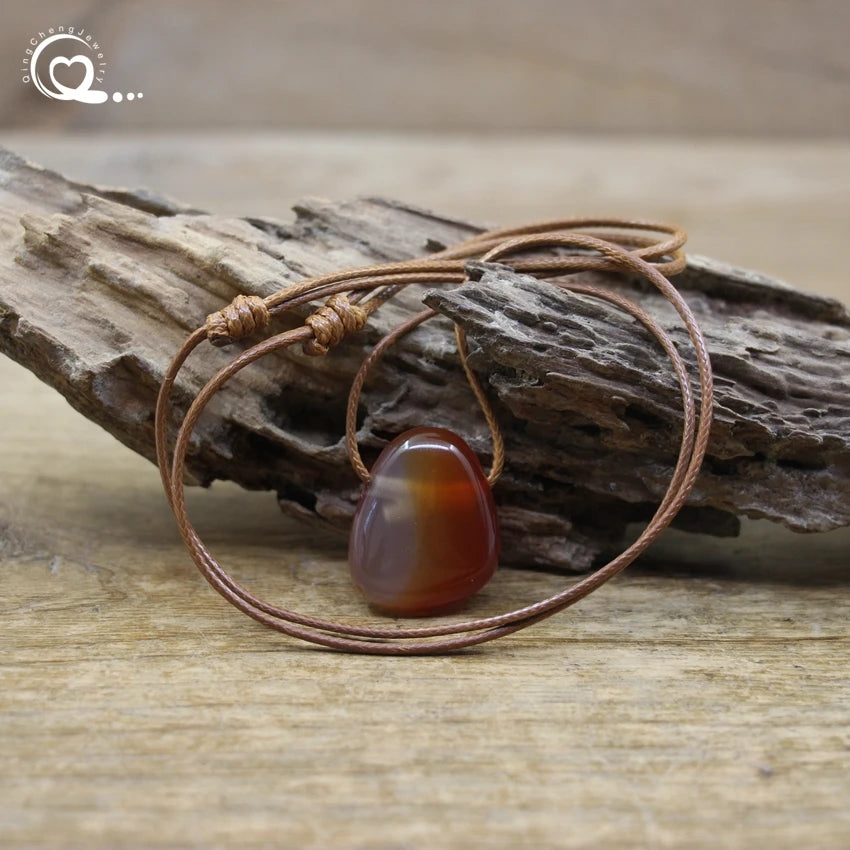 Natural Stone Nugget Pendant Necklace – Healing Crystal Charm Jewelry (Lapis, Amethyst, Tiger Eye, Rose Quartz & More) - Image 11