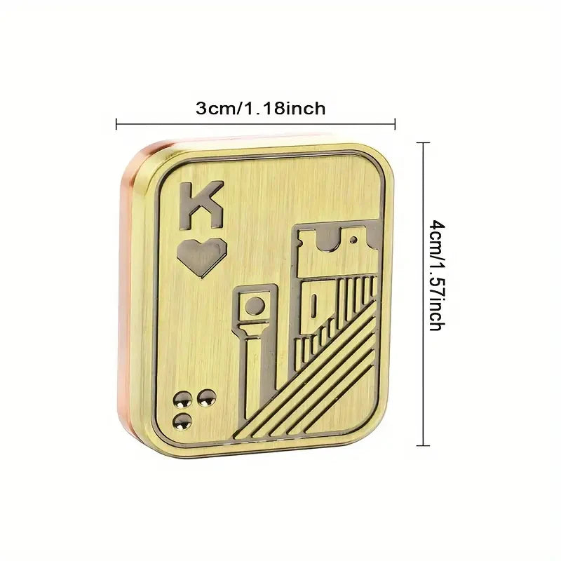 KK AA Fidget Slider Metal Skull Push Slider Stress Relief Toy Anti Stress EDC Top Spinning Poker Toys  Adults Gifts - Image 4