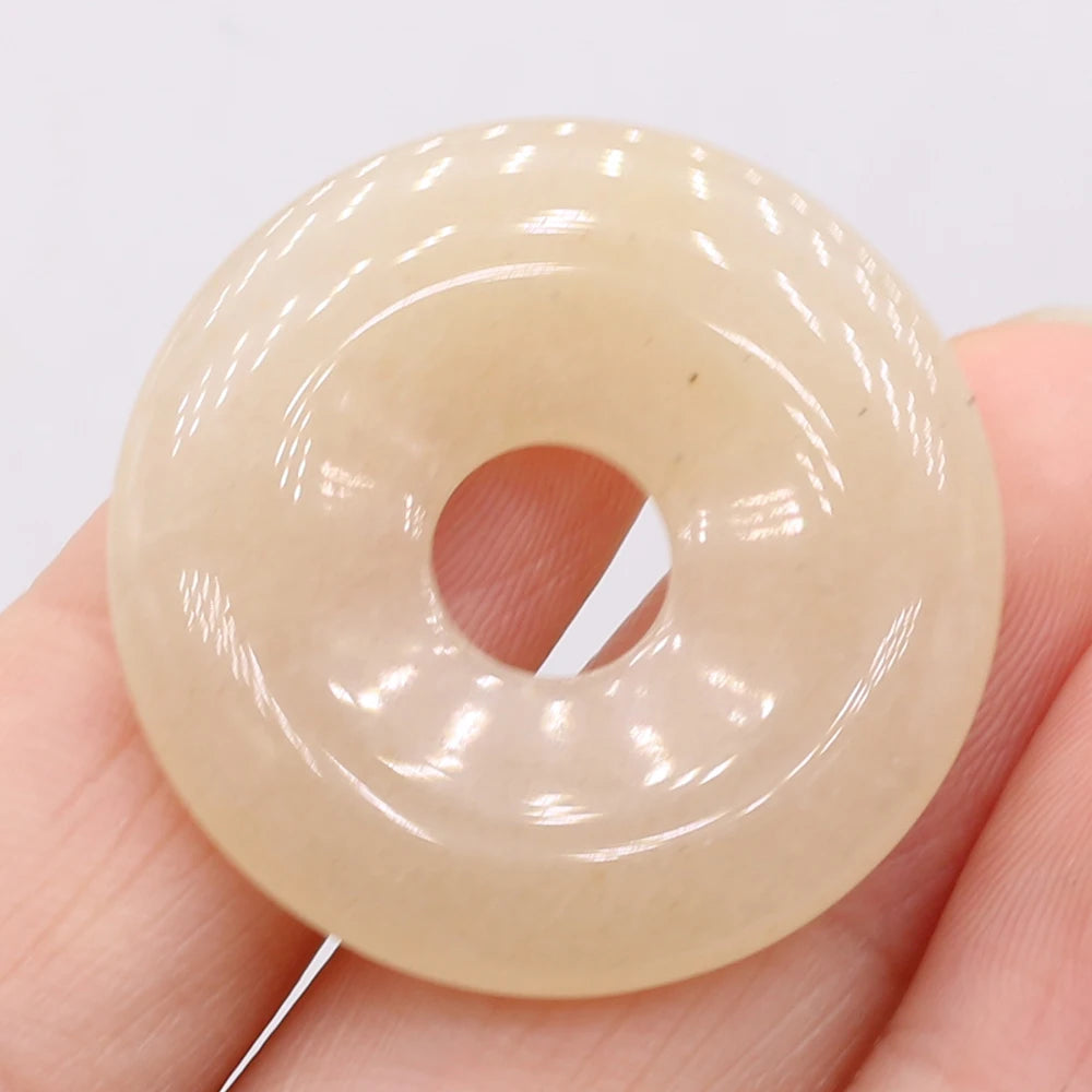 Natural Stone Donut Charms – 30mm Semi-Porous Beads for DIY Jewelry Making - Image 16