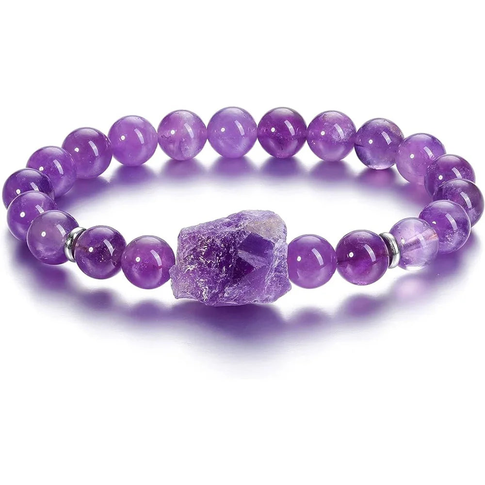 Natural Amethyst Quartz Beaded Bracelet – Wellness & Yoga Jewelry for Women - Image 10