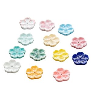 Ceramic Cherry Blossom Incense Burner – Elegant Stick Holder for Home, Office & Teahouse Decor