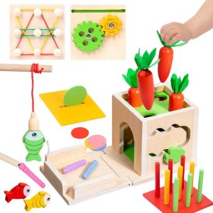 8-in-1 Montessori Permanence Box - Carrot Shape Sorting Toy