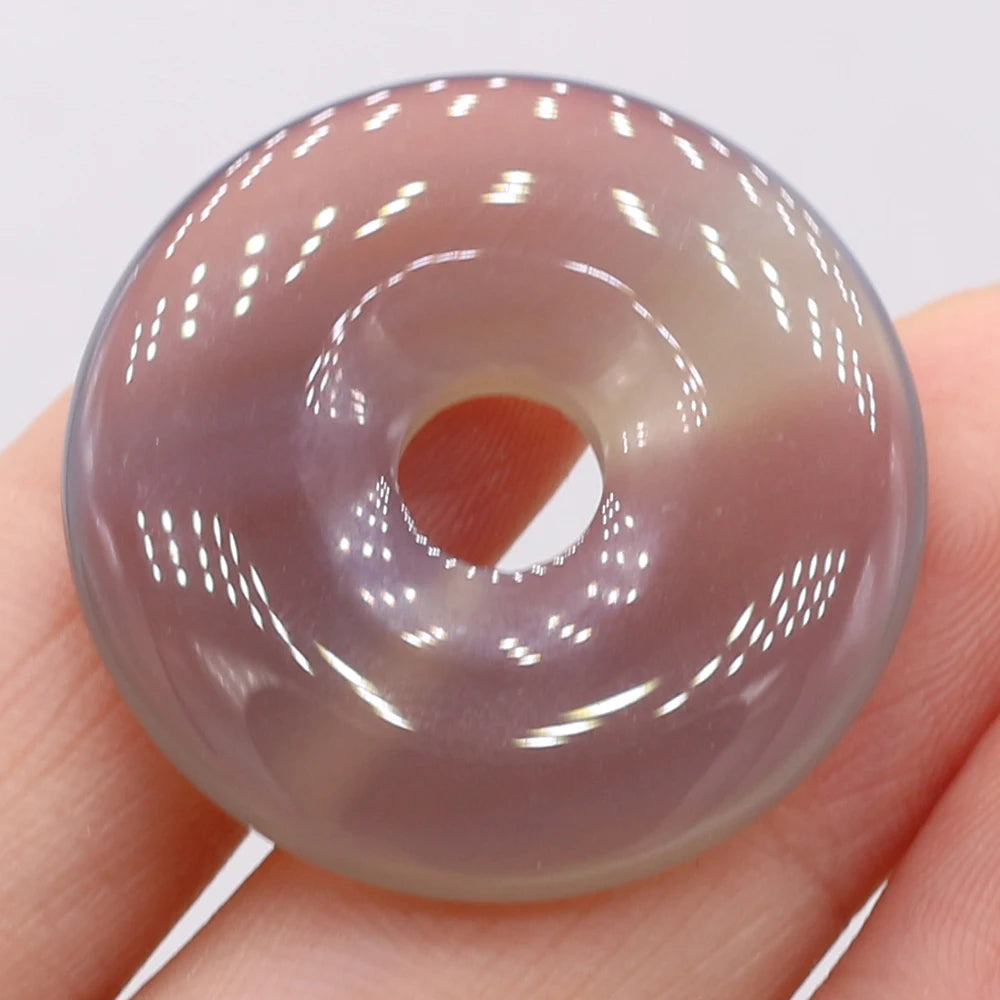 Natural Stone Donut Charms – 30mm Semi-Porous Beads for DIY Jewelry Making - Image 10