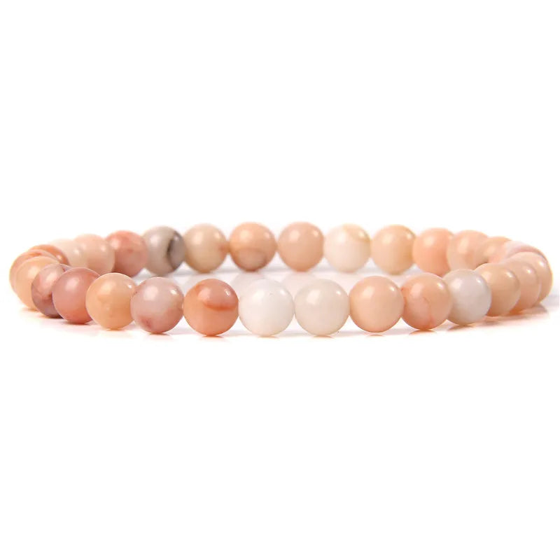 6MM Natural Stone Bead Stretch Bracelet – Energy Healing Agate Elastic Bangle for Men & Women - Image 27
