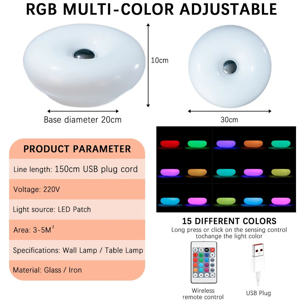 Donut Lamp - Orange Round LED Light - Image 9