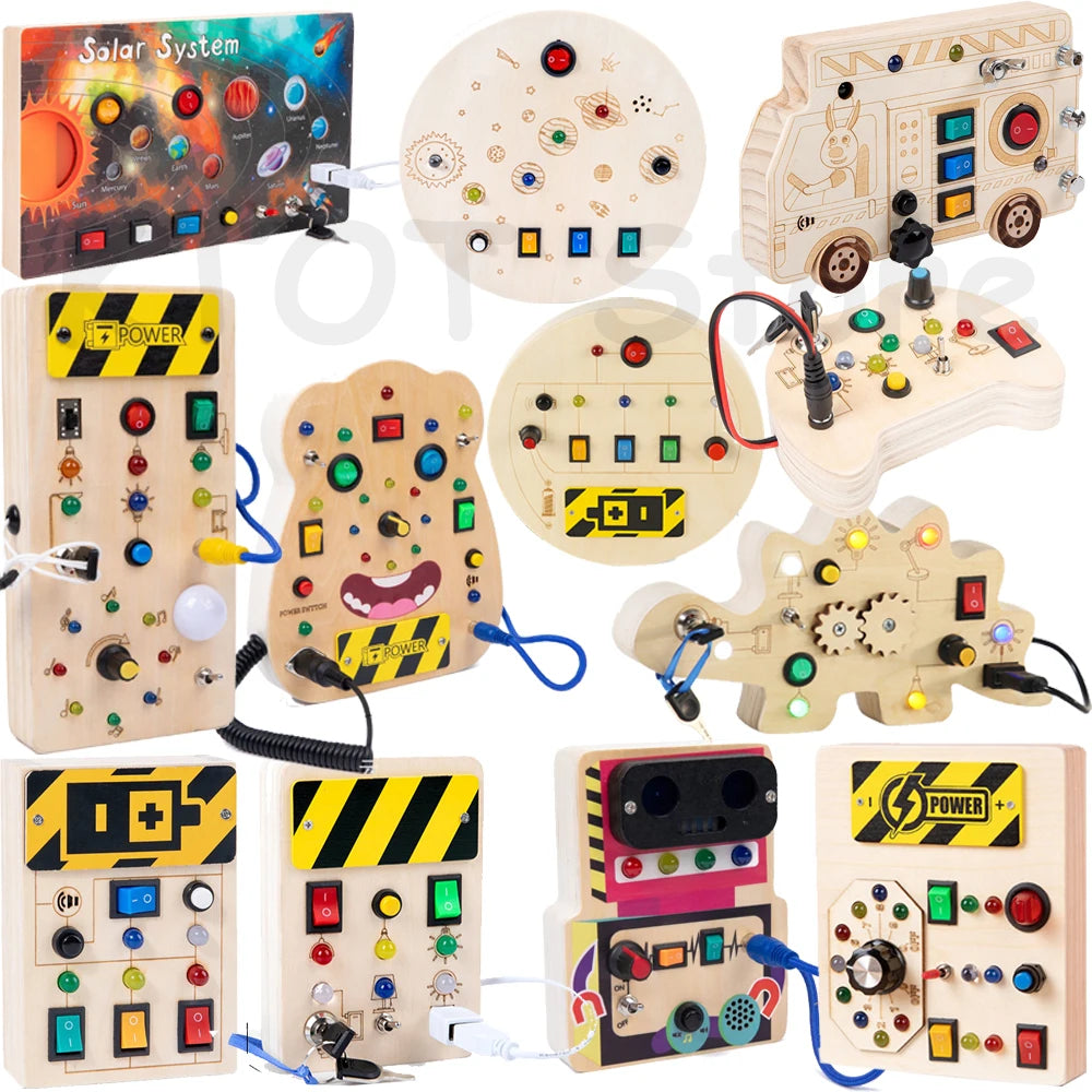 Montessori Busy Board Circuit - LED Light Socket Toy